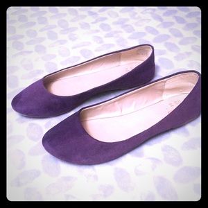 Suede purple flats